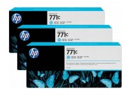 Тройная упаковка картриджей со светло-голубыми чернилами Designjet HP 771 емкостью 775 мл