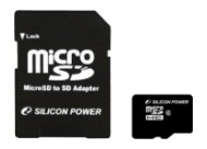 Карта памяти Silicon Power micro SDHC Card 8GB Class 10 + SD adapter (SP008GBSTH010V10)