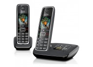 Беспроводной телефон Gigaset C530 AM DUO (2 тубки, автоответчик, чёрный )